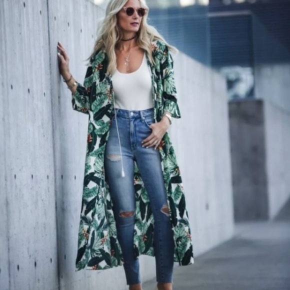 Rachel Zoe Other - Rachel Zoe Palm Leaf Swim Kimono Duster